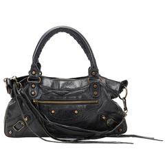 Used 2000s Balnciaga Black Distressed Calfskin City First PM