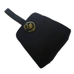 Vintage 1970s  Black Sil Grosgrain Missoni Art Deco Style Evening Bag