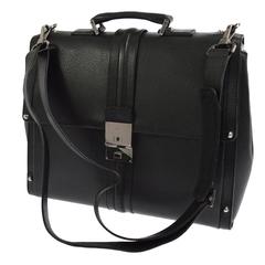 Gucci Men's Black Leather Top Handle LapTop Business Travel W. Strap Bag