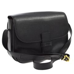 Vintage Celine Black Leather Box Flap Bag