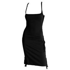 Free Shipping: Rare Tom Ford For Gucci SS 2004 Black Corseted "Fan" Dress! IT 42