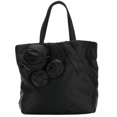 Black Prada Satin Evening Tote Bag 7