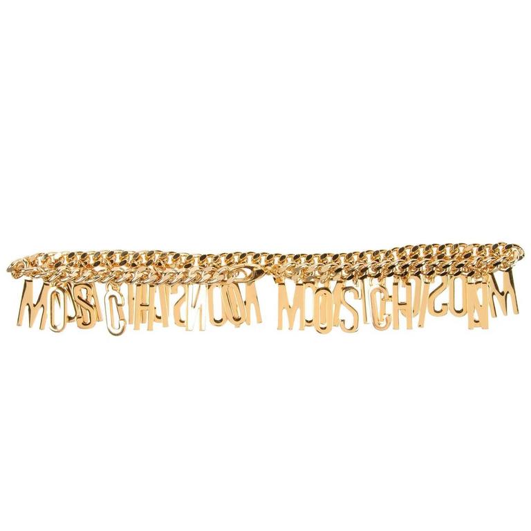 Vintage Iconic MOSCHINO Love Peace Smile Charm Belt 
