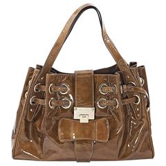 Brown Jimmy Choo Patent Leather Ramona Bag