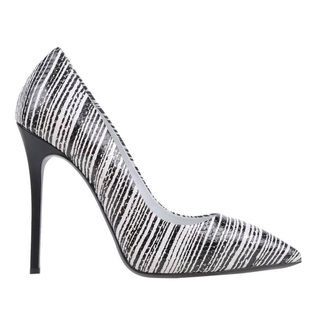Giuseppe Zanotti NEW & SOLD OUT Black White Snake Print High Heels Pumps in Box