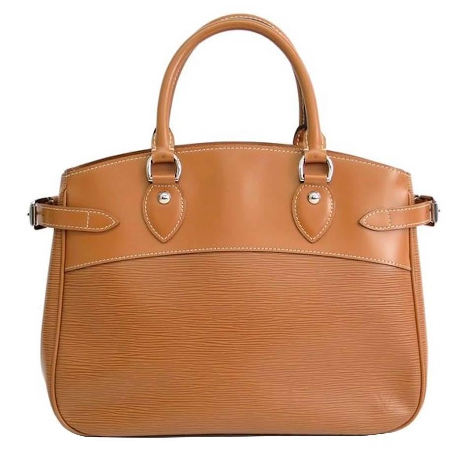 Louis Vuitton Cognac Brown Leather Top Handle Satchel Tote Bag