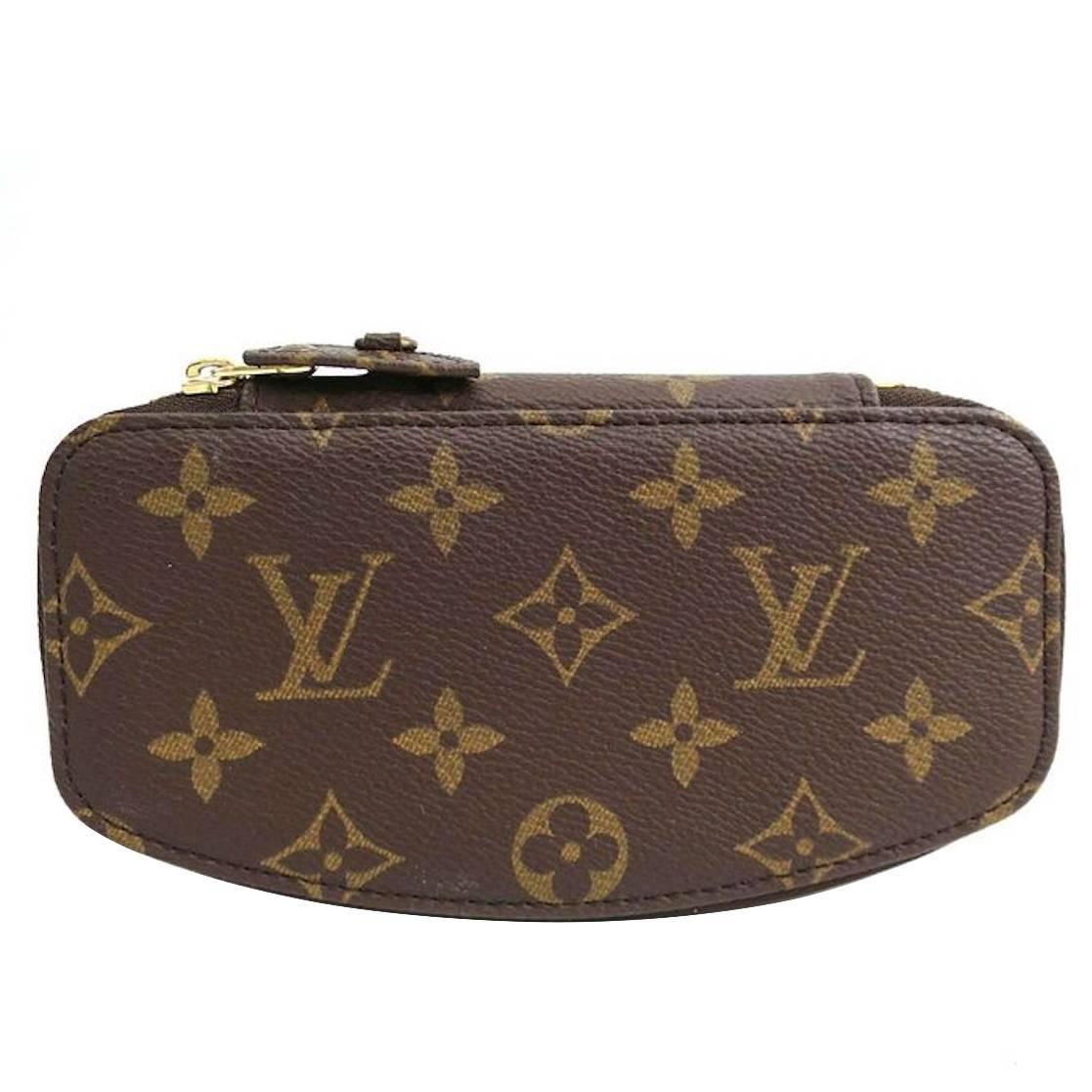 Louis Vuitton Monogram Canvas Small Articles Men's Zip Pouch Travel Storage Bag 