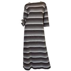 Vintage 1970s Givenchy Graphic Striped & Studded Caftan Dress