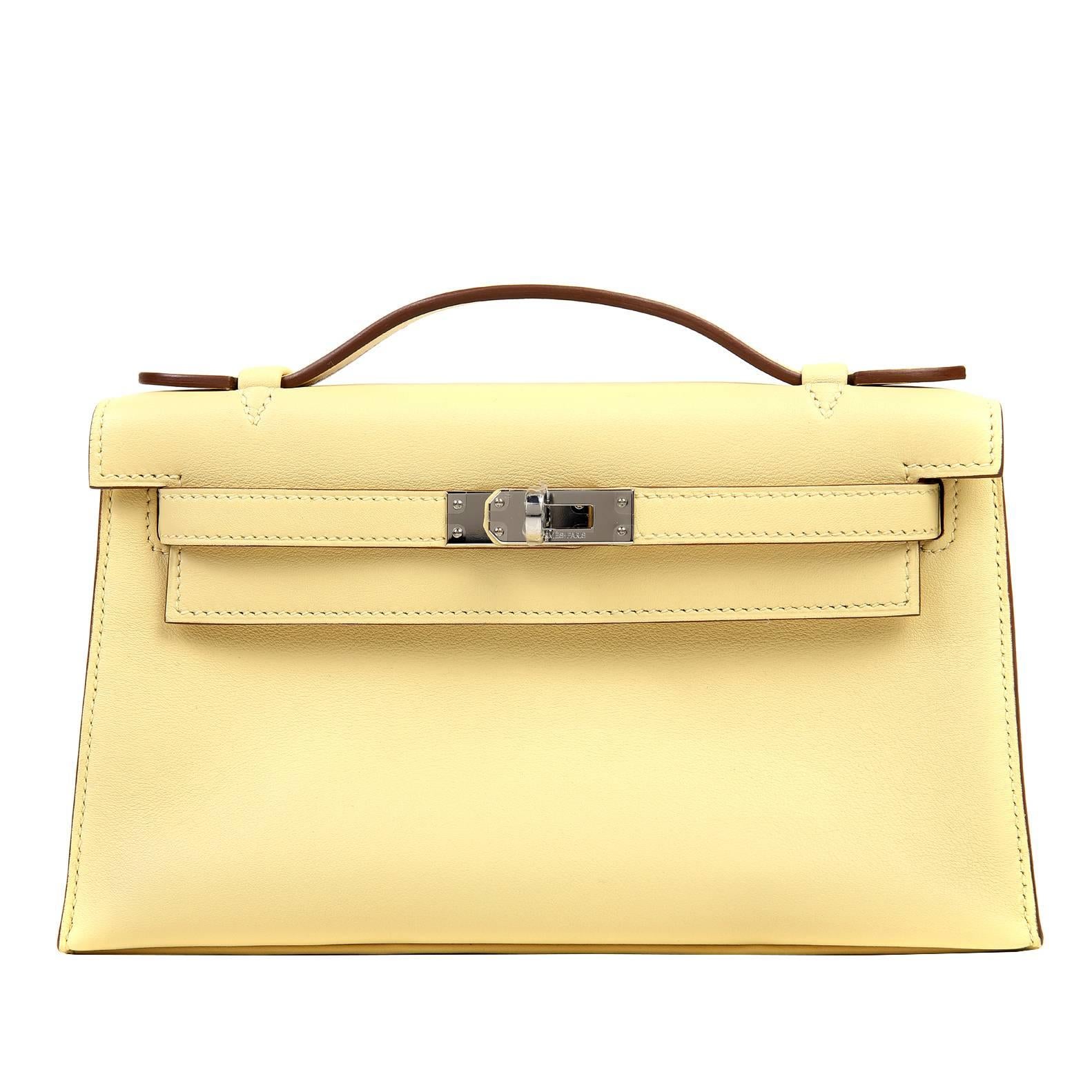 Hermès Jaune Poussin Swift Kelly Pochette