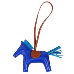 Hermès Blue Electrique Lambskin Milo Rodeo Horse Charm