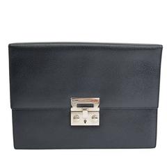 Salvatore Ferragamo Black Leather Carryall Tech Business Envelope Clutch Bag 11