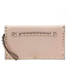 2015 Valentino Blush Lambskin Rockstud Clutch