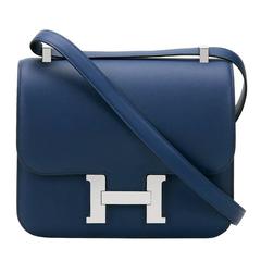 2015 Hermès Bleu Saphir Swift Leather Constance 18