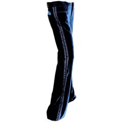 Gucci by Tom Ford 2004 Midnight Blue Velvet Tuxedo Smoking Trousers Pants