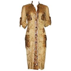 Unique Dolce & Gabbana Python Snakeskin Lace Tortoise Dress Gown