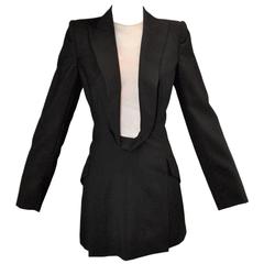 S/S 1998 Alexander McQueen Savage Beauty Met Museum Mesh Tuxedo Mini Dress 42 7