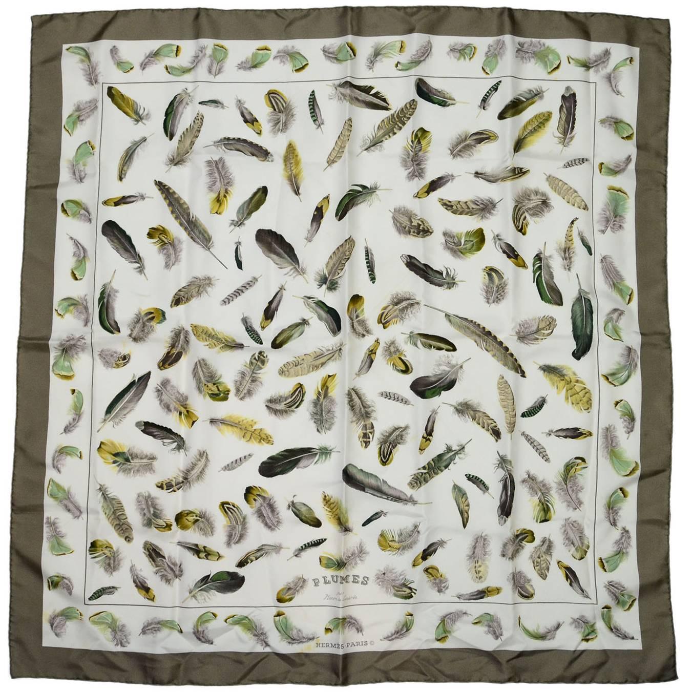 hermes feather scarf