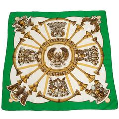 1970 Hermes Scarabees & Pectoraux Silk Twill Carre Scarf 12