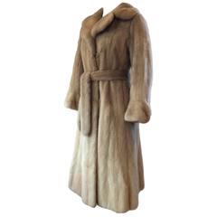 Superb Quality Vintage Real Blonde Mink Fur Coat Optional Belt Feature