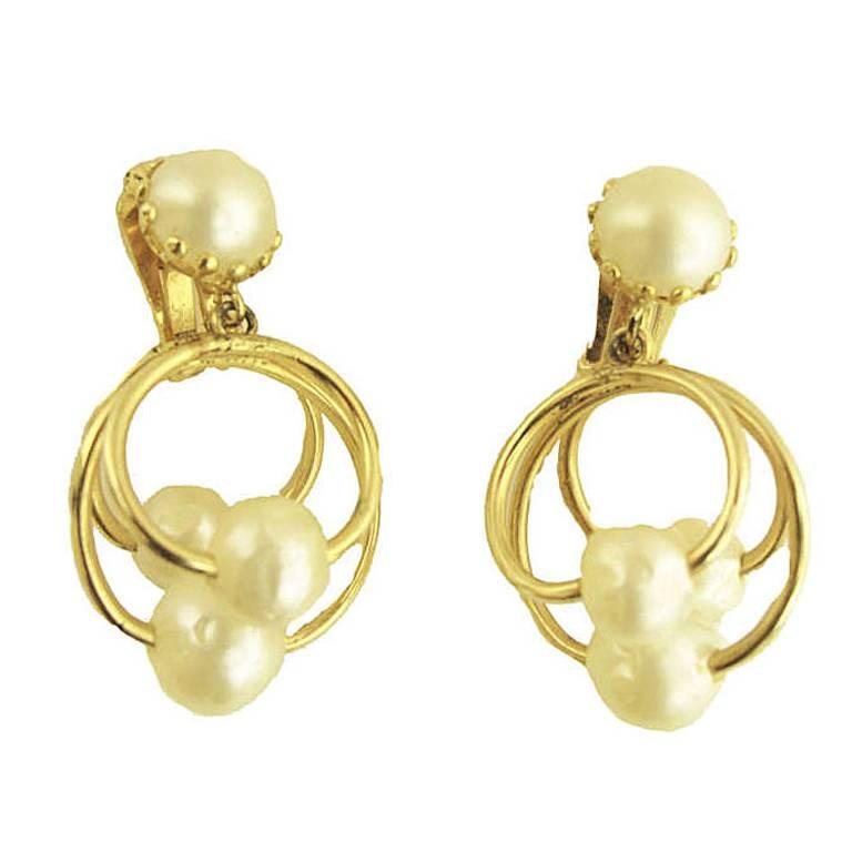 Hattie Carnegie Clip on Hoop Earrings