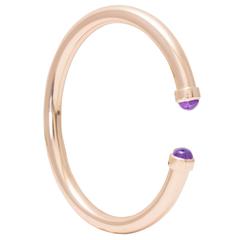 Mateo/Brown Tubo Bracelet Rose Gold and Amethyst