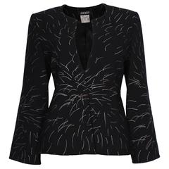 1980s Jean Muir Black and Silver Jacket
