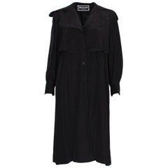 Bill Gibb London Black Silk Coat