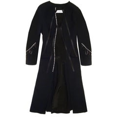 Christian Dior Black Beaded Wool Coat sz FR42