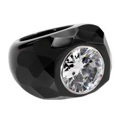 Art Deco Style Faux 20 Carat Diamond Black Onyx Ring