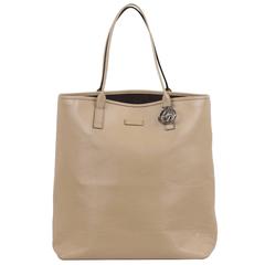 GUCCI Beige Leather SHOPPING BAG Tote Handbag