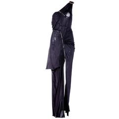 Christian Dior by John Galliano black jersey asymetrical gown