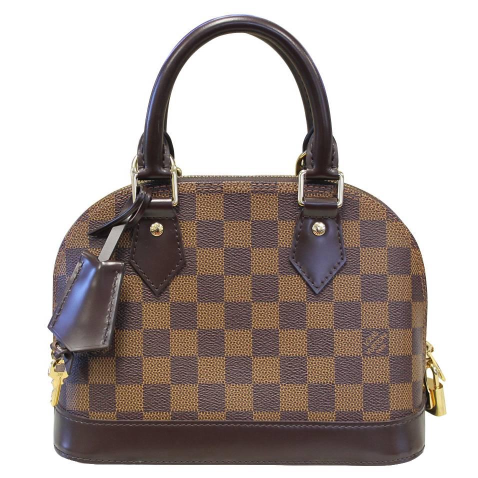 Louis Vuitton Alma BB Damier Ebene Handbag in Box with Receipt