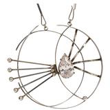 Collana modernista in argento Aaron Rubenstein del 1960 con catena a barre piatte A Link