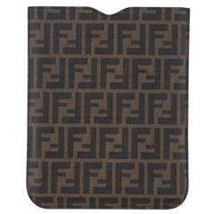 Fendi NEW Brown Black Monogram Canvas Logo iPad Cover Tech Accessory Case in Box