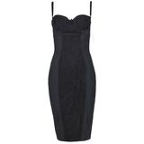 Dolce & Gabbana - Vestito bustier Bodycon nero con inserti in pizzo