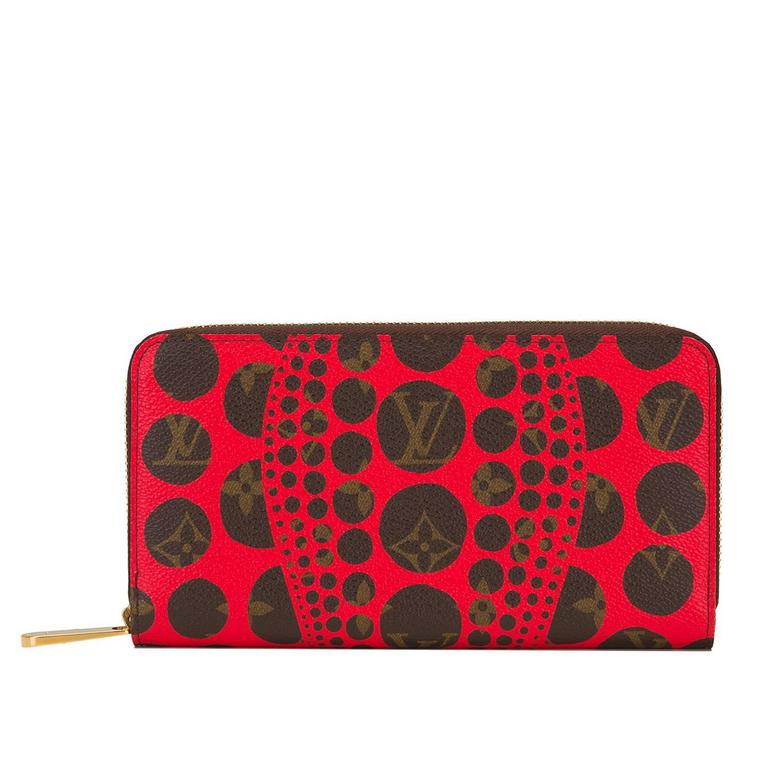Louis Vuitton Monogram Yayoi Kusama Pumpkin Dots Red Zippy Wallet at ...