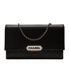 Chanel Black Retro Label Lambskin Flap Bag