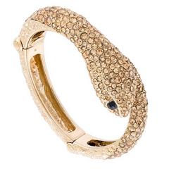 Roberto Cavalli NEW & SOLD OUT Gold Swarovski Crystal Snake Cuff Bangle in Box