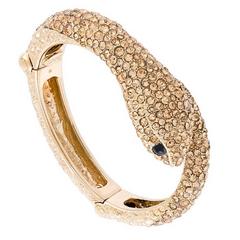 Roberto Cavalli NEW & SOLD OUT Gold Swarovski Crystal Snake Cuff Bangle in Box 1