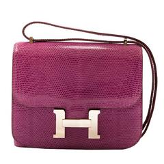 Hermès - Mini sac Constance en lézard anémone