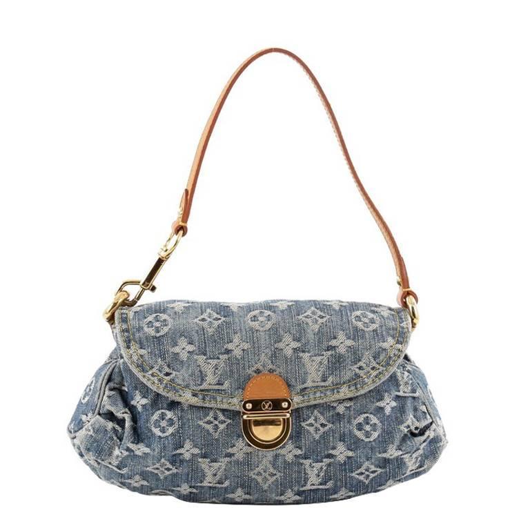 Louis Vuitton Pleaty Handbag Denim Mini at 1stDibs