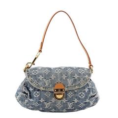 Louis Vuitton Pleaty Green Denim Bag ○ Labellov ○ Buy and Sell