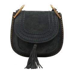 Chloe Suede Bag Hudson Medium Blue Silver 3S1218-H67