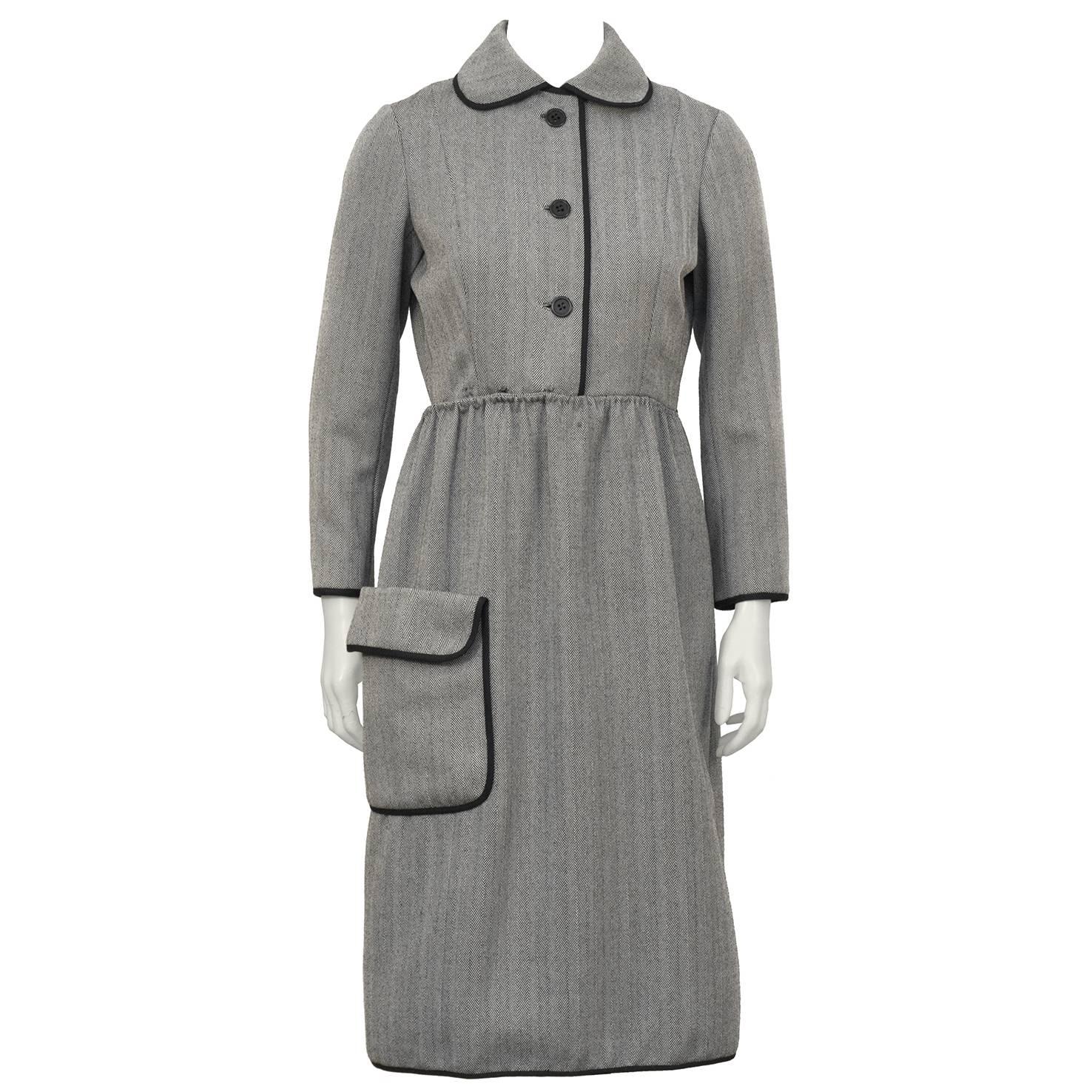 1960's Geoffrey Beene Herring Bone Dress  For Sale