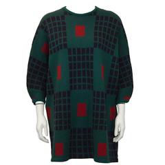 1980s Marimekko Green Knit Wool Tunic Sweater 4