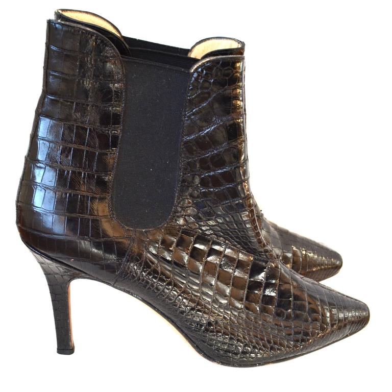 Manolo Blahnik Alligator Leather Boot at 1stDibs