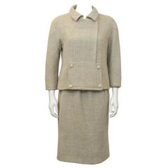 1960s Balenciaga Haute Couture Beige Wool Suit