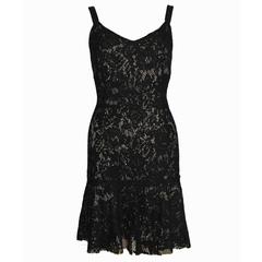 Fantastic Dolce Gabbana Crochet Knit Lace Print Silk Dress 7