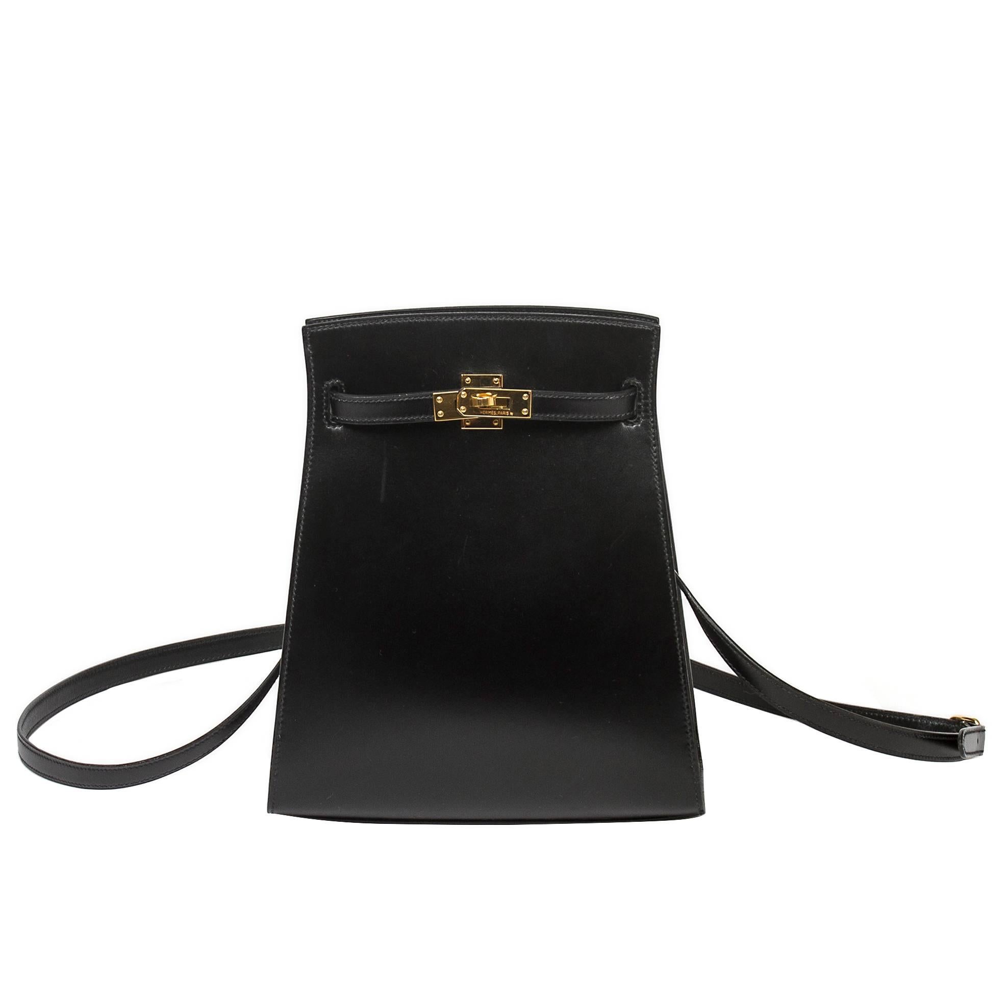 Hermes Kelly Sport PM in black box leather