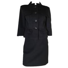 Koupy Couture At Harvey Nichols 1960s Wool Skirt Jacket Suit Mod Black 9